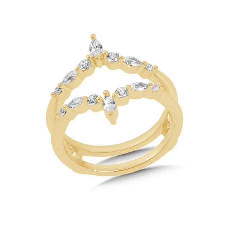 14K Mixed-Shape Diamond Enhancer Ring