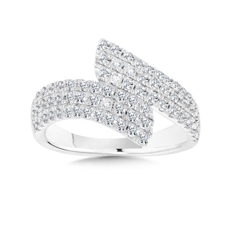 14K White Gold & Diamond Bypass Ring