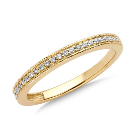 Pave set Diamond Stackable Ring in 14k Yellow Gold