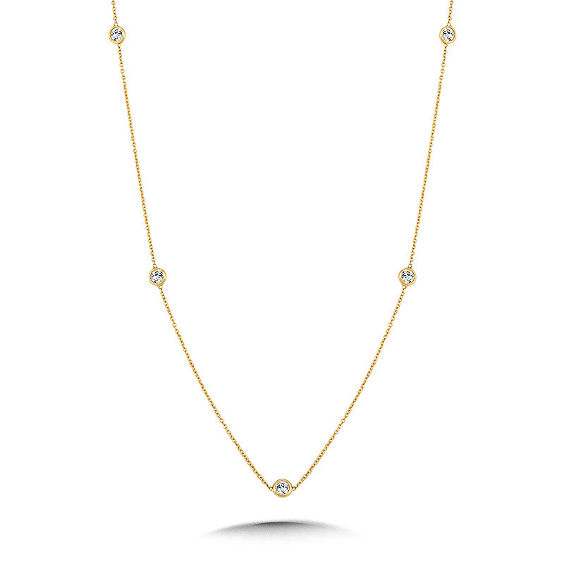 14k 36 inch gold diamond necklace. - NDL100-Y36