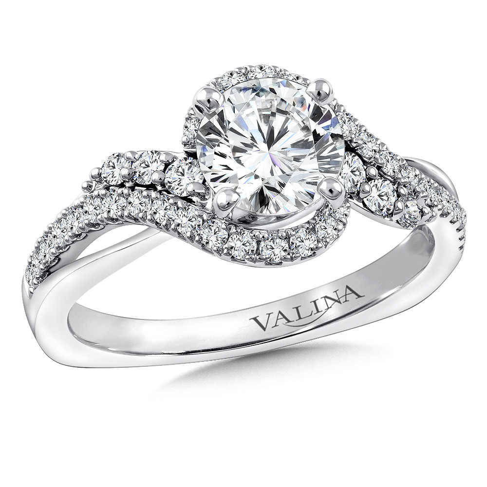 Spiral Style Diamond Engagement Ring - R9766W